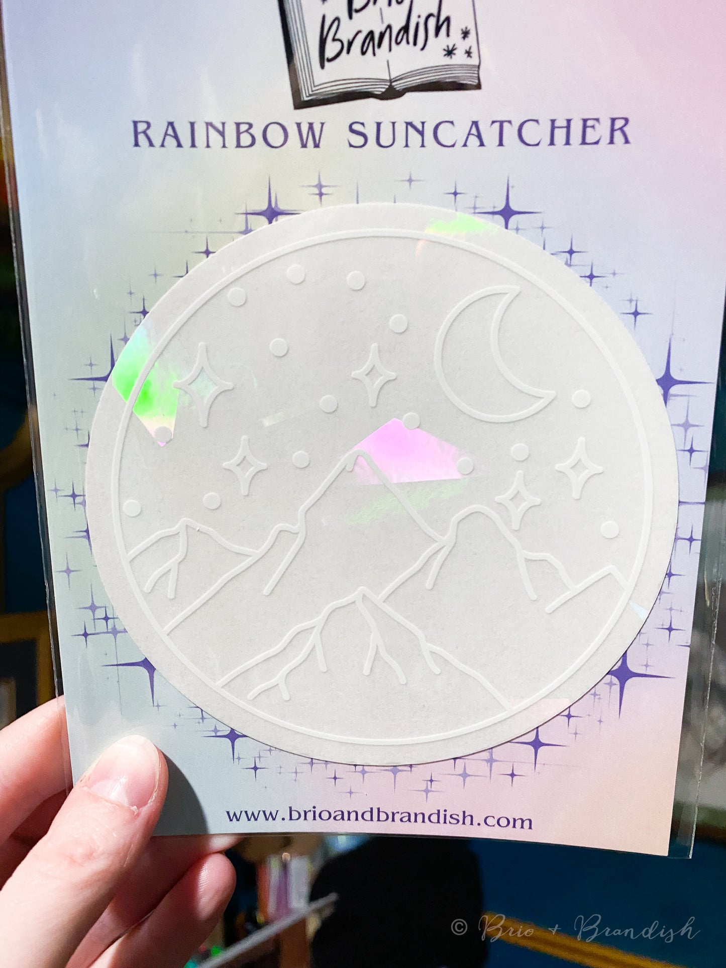 Mountain and Stars Rainbow Suncatcher