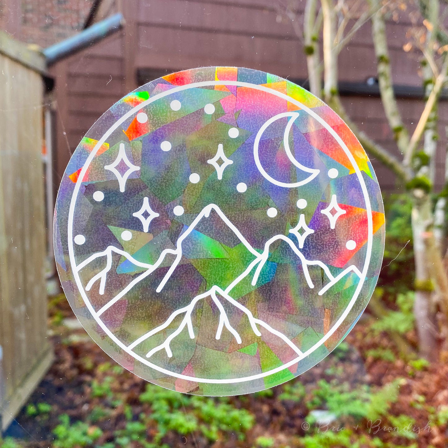 Mountain and Stars Rainbow Suncatcher