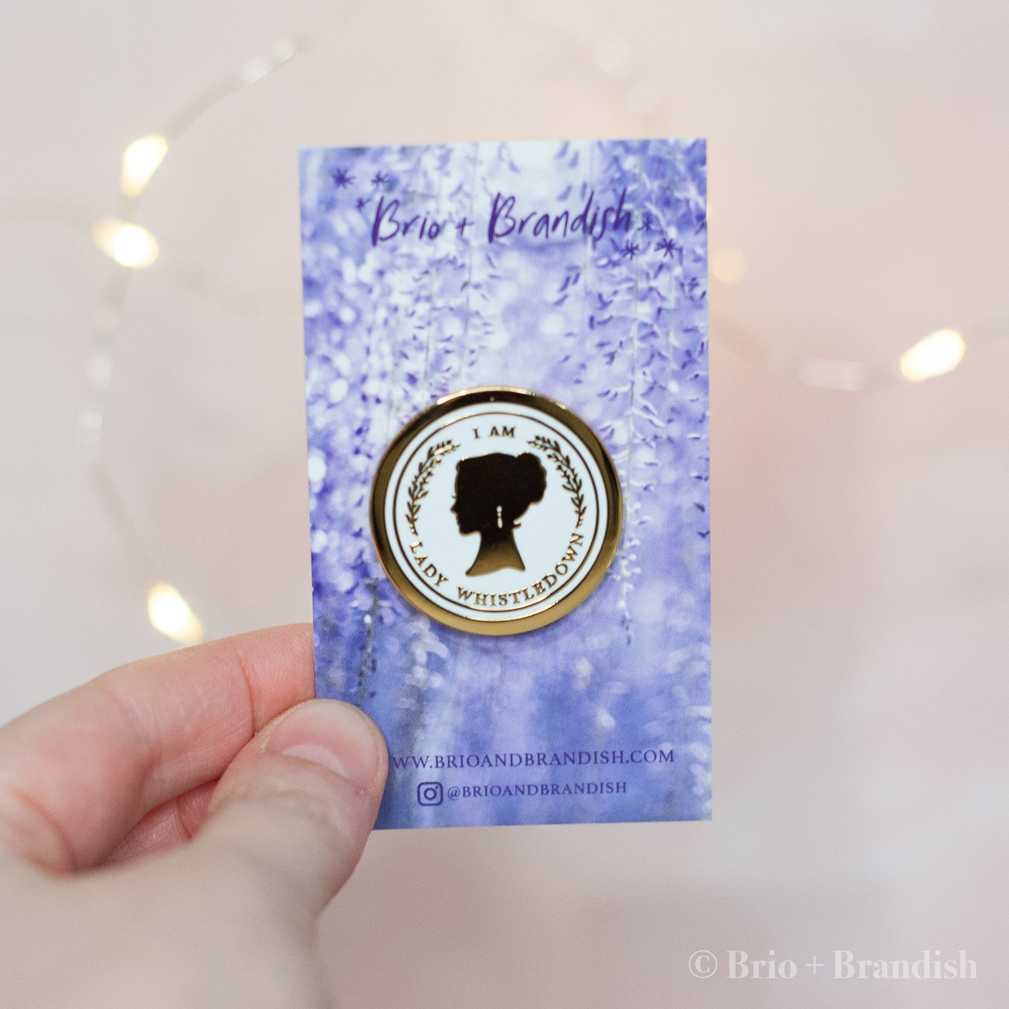 Lady Whistledown Enamel Pin