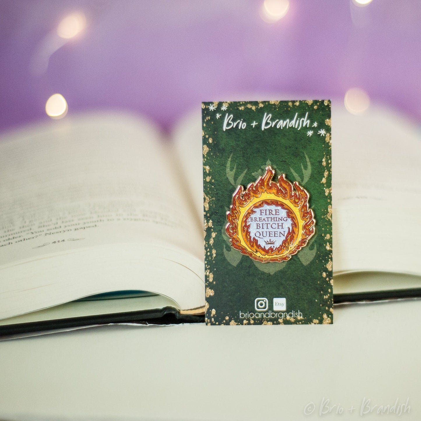Fire Queen Enamel Pin - GLITTER VARIANT