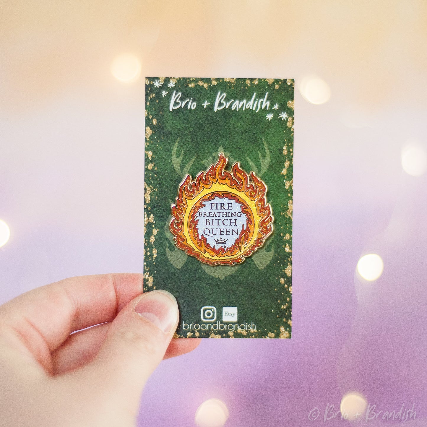 Fire Queen Enamel Pin - GLITTER VARIANT
