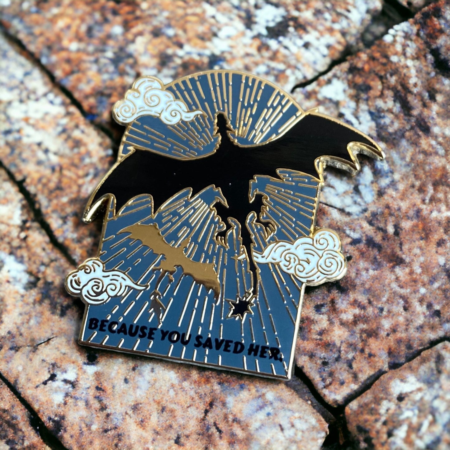 'Because You Saved Her' Dragons Enamel Pin