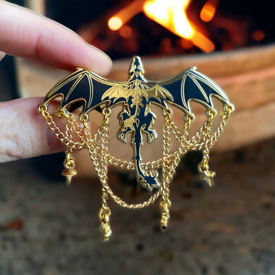 Dragon Relic Chain & Charm Enamel Pin