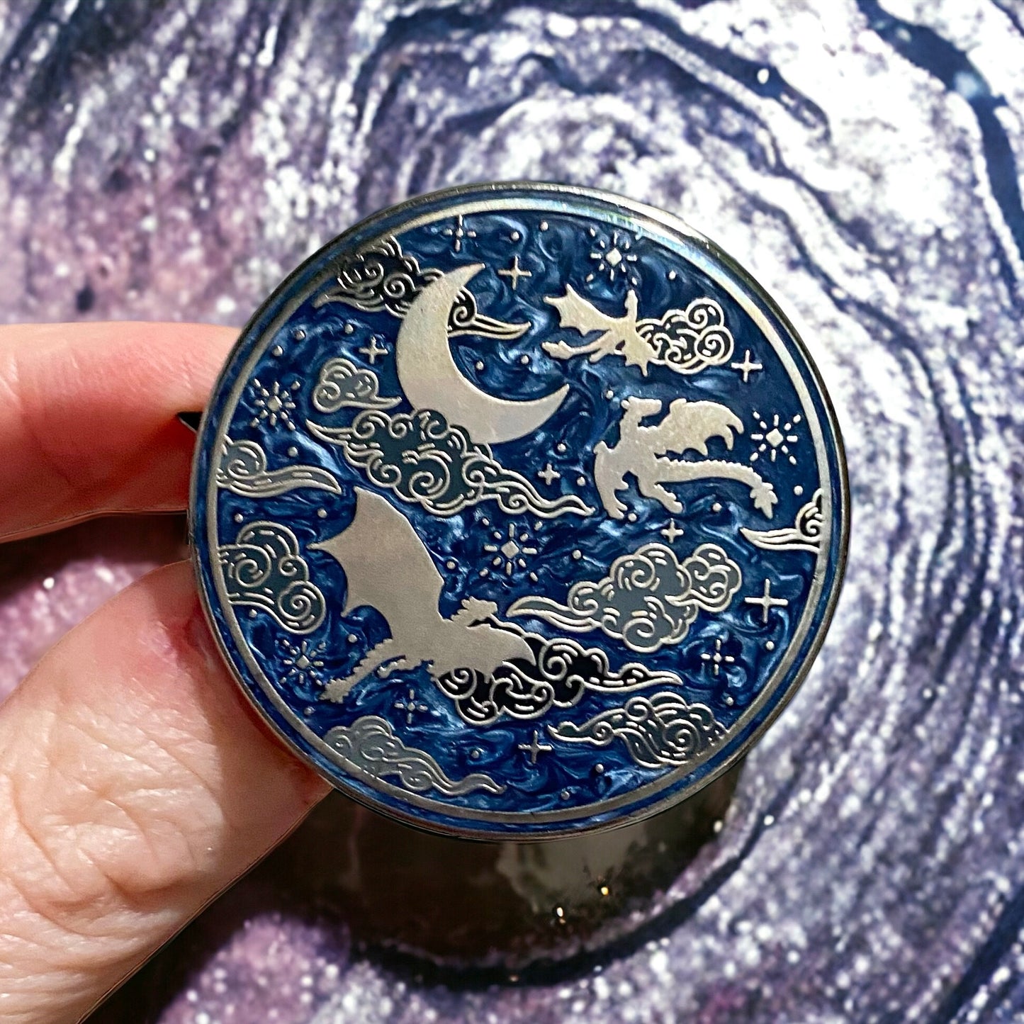 Dragon's Night Flight Enamel Pin