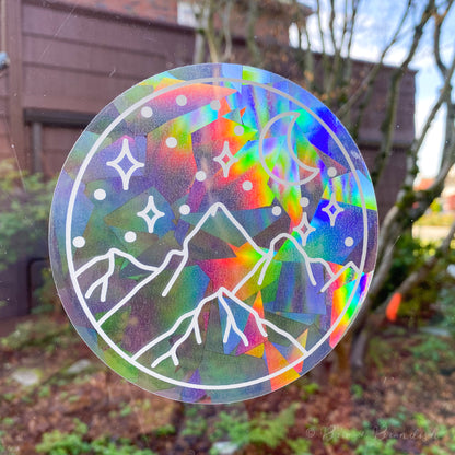 Mountain and Stars Rainbow Suncatcher