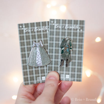 Jamie and Claire Wedding Outfits 2 Pin Set