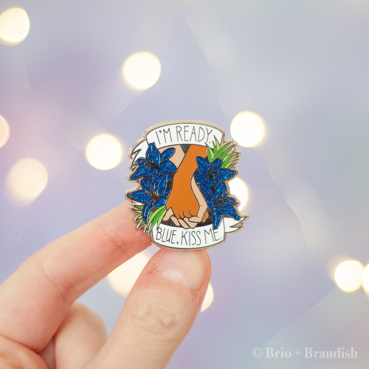 Blue Kiss Me Enamel Pin