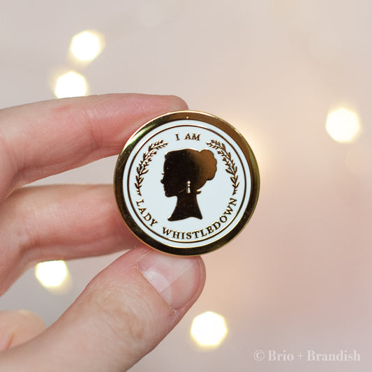 Lady Whistledown Enamel Pin