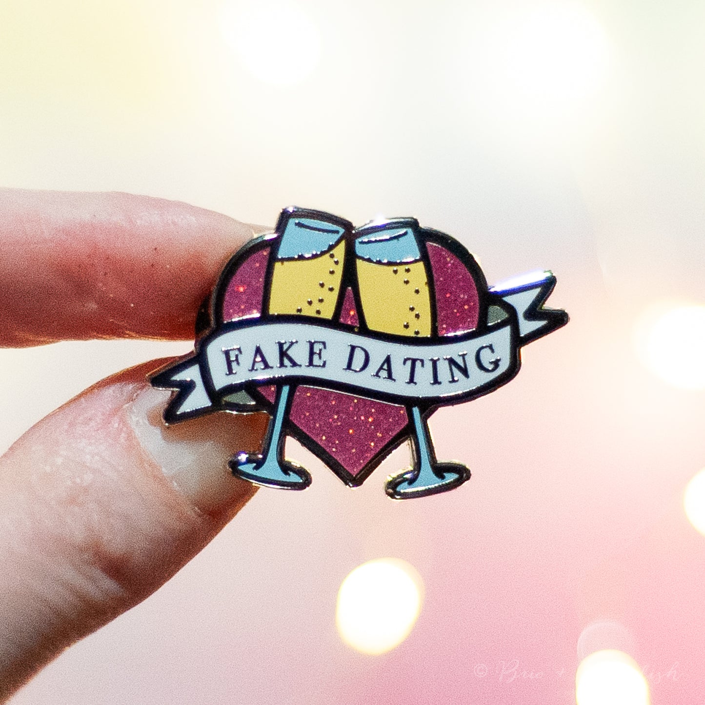 Fake Dating Trope Enamel Pin