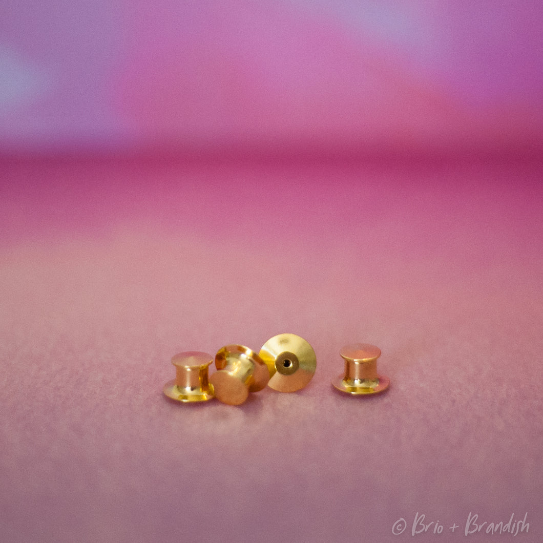 Gold Locking Pin Backs - Set of 4