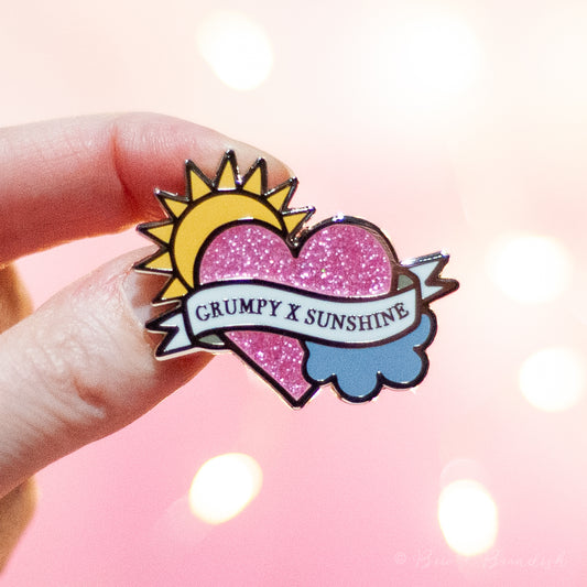 Grumpy x Sunshine Trope Enamel Pin