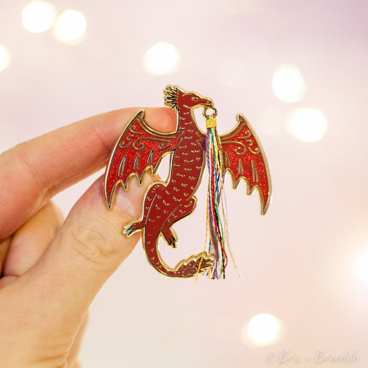 Firedrake and Weaver's Cords Enamel Pin