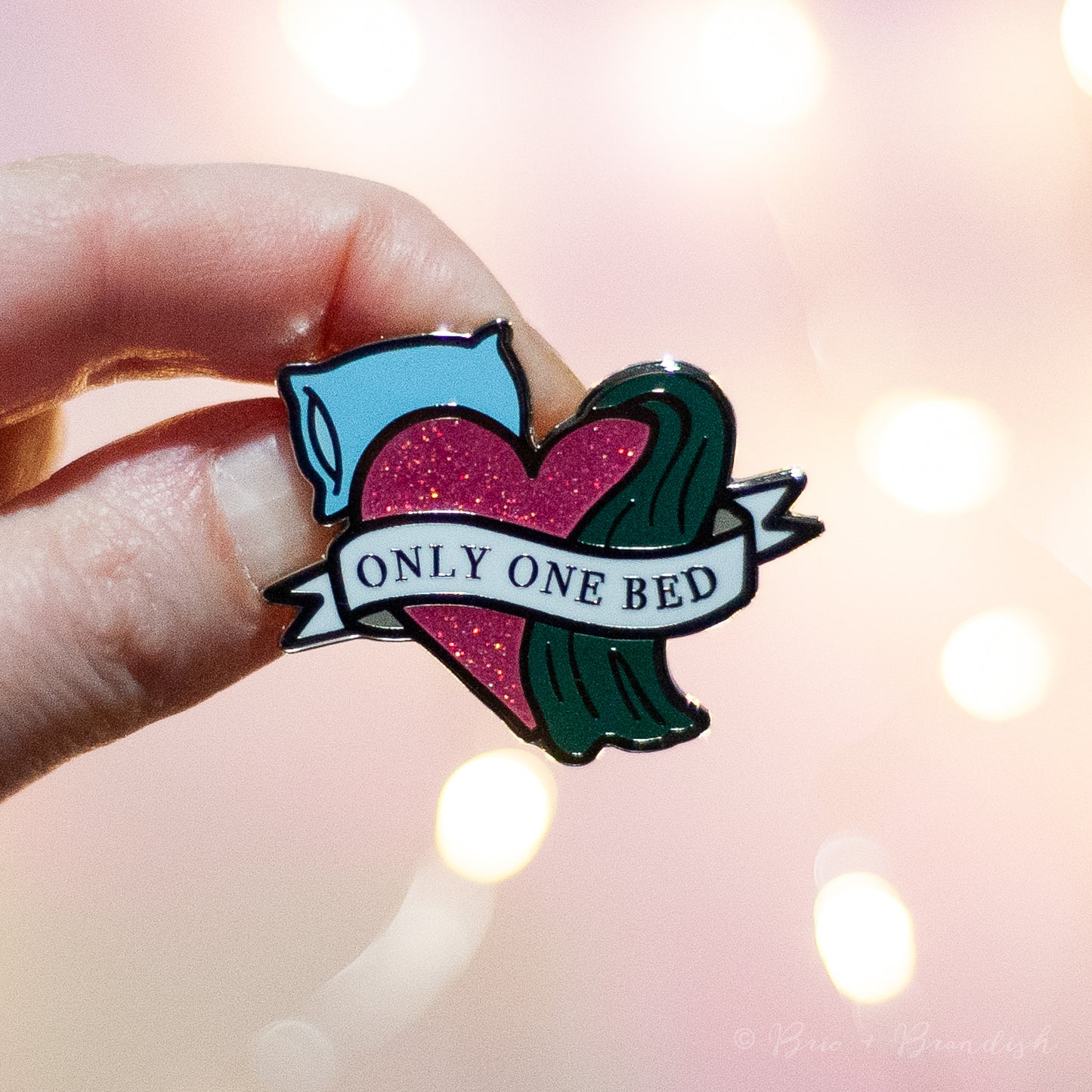 Only One Bed Trope Enamel Pin