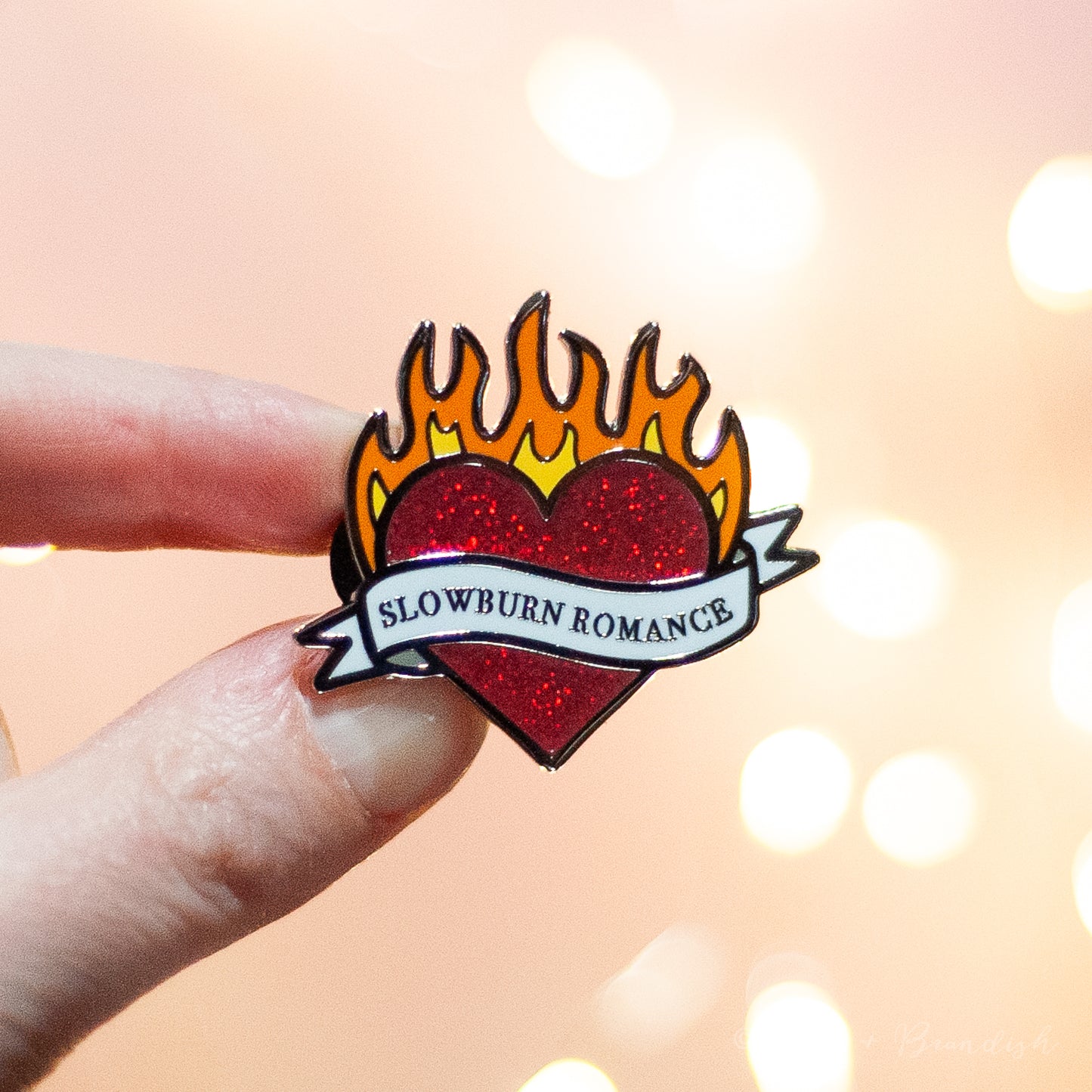 Slowburn Romance Trope Enamel Pin