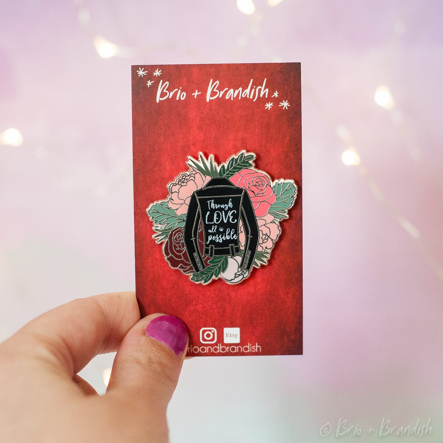 Through Love Enamel Pin